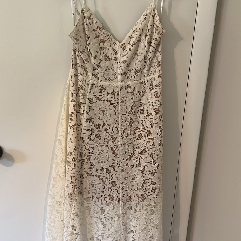 Lulu's Cream Lace Midi Dress